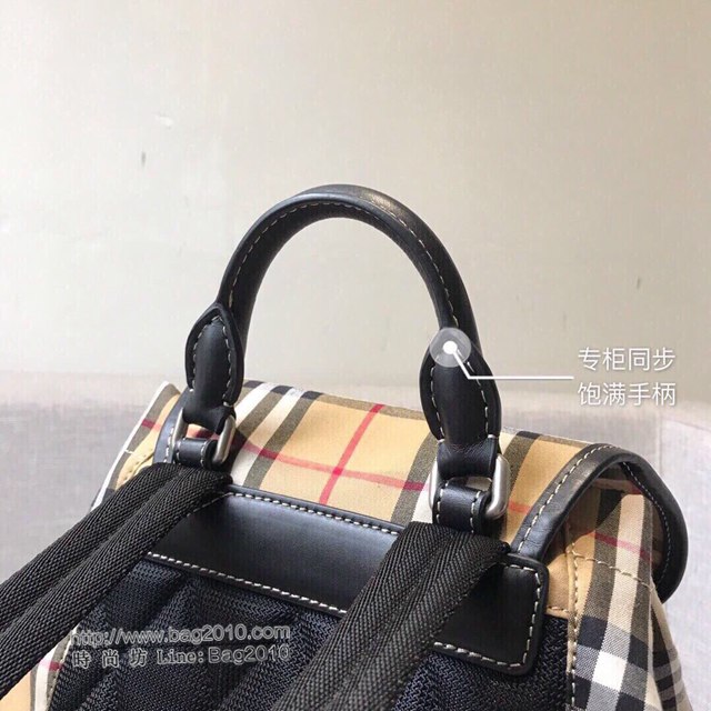 Burberry專櫃新款雙肩包 巴寶莉Vintage格紋棉質中格子雙肩後背包  db1093